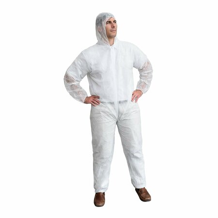 CORDOVA Polypropylene Coveralls, L, 12PK COEL